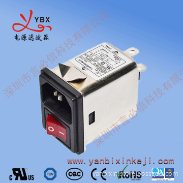 Manufacturer 115V/250V 6A IEC 320 socket EMC EMI filter with switch